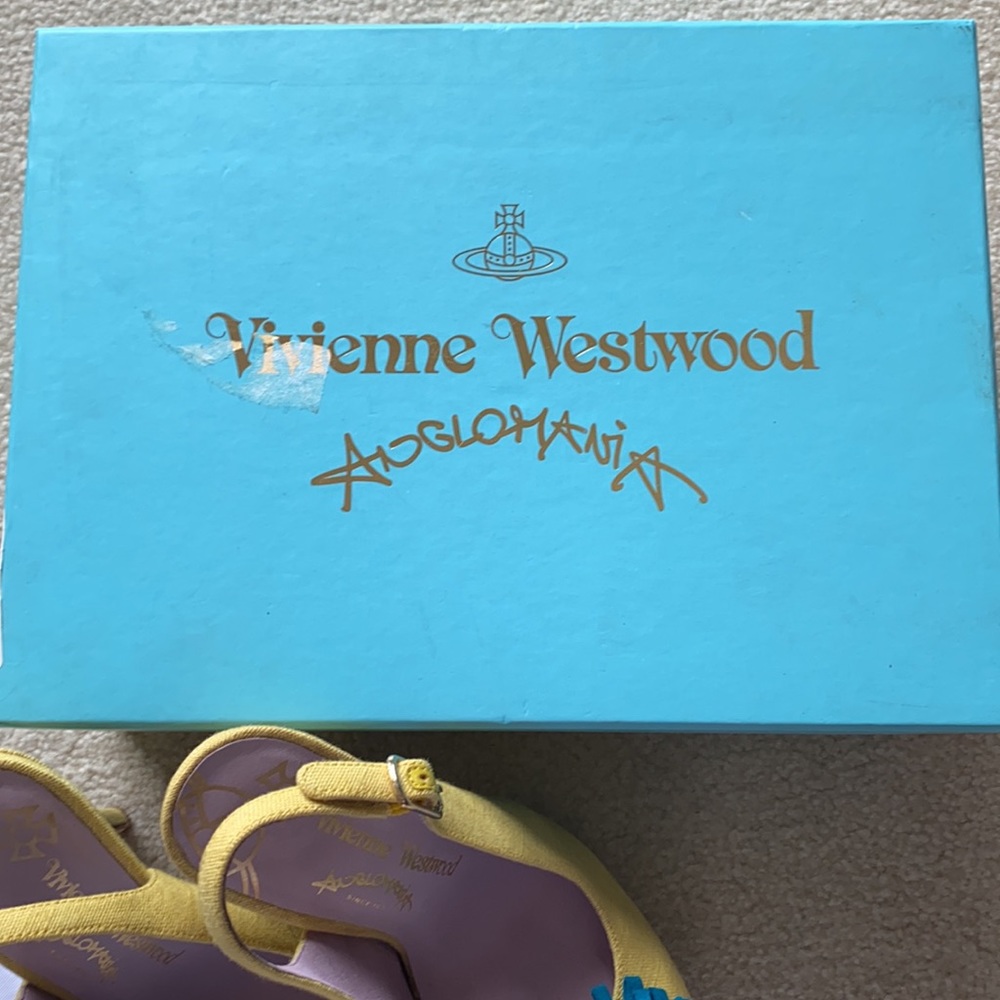 💥SOLD💥✨RARE ✨ Vivienne Westwood Canvas Platform Slingback Pumps - Picture 9 of 14